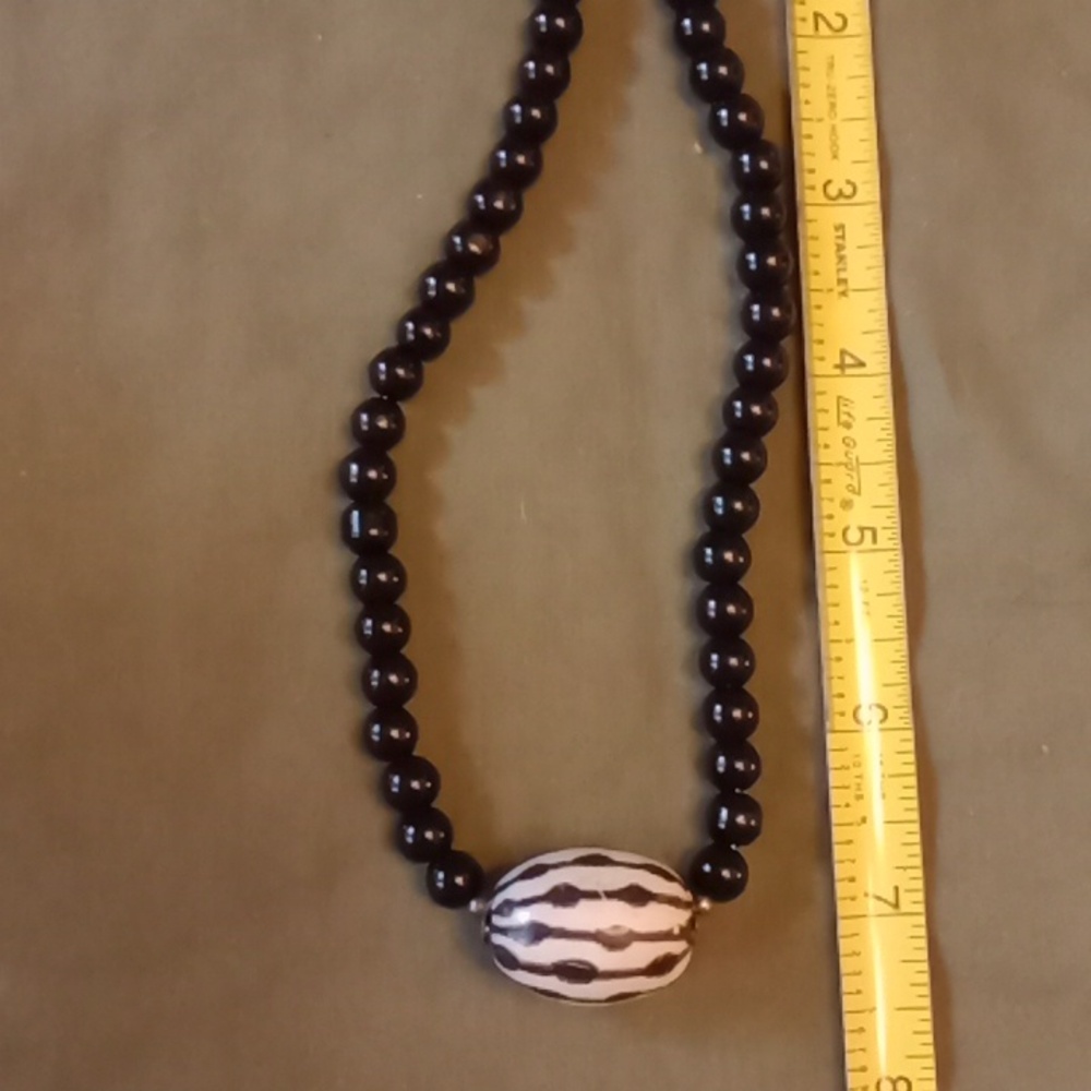 Sterling Silver Onyx Necklace #821 - Picture 5 of 6